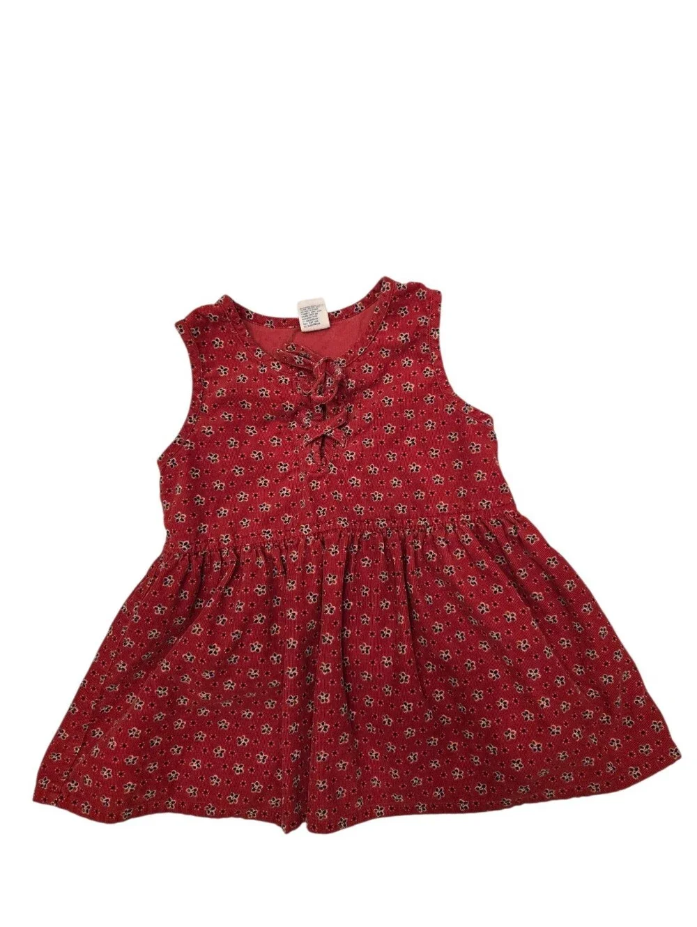 Vintage Y2k Baby Gap Red Floral Sleeveless Dress